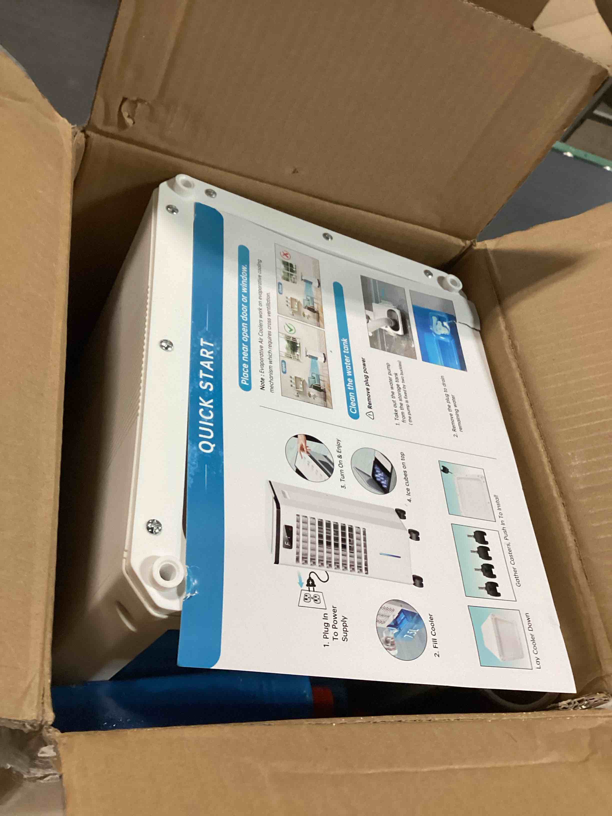 Condition photo showing Good Condition for Windowless Portable Air Conditioners Fan, Evaporative Air Cooler w/3 Modes & 3 Speeds, 12H Timer for Smart Auto-off, 2-Gal Tank for 20H Cooling,16FT Remote,No Hose Needed,46db Swamp Cooler