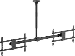 mount plus cb-d600 2x1 side by side dual screen menu board ceiling mount for 37" to 60" tv | adjusta