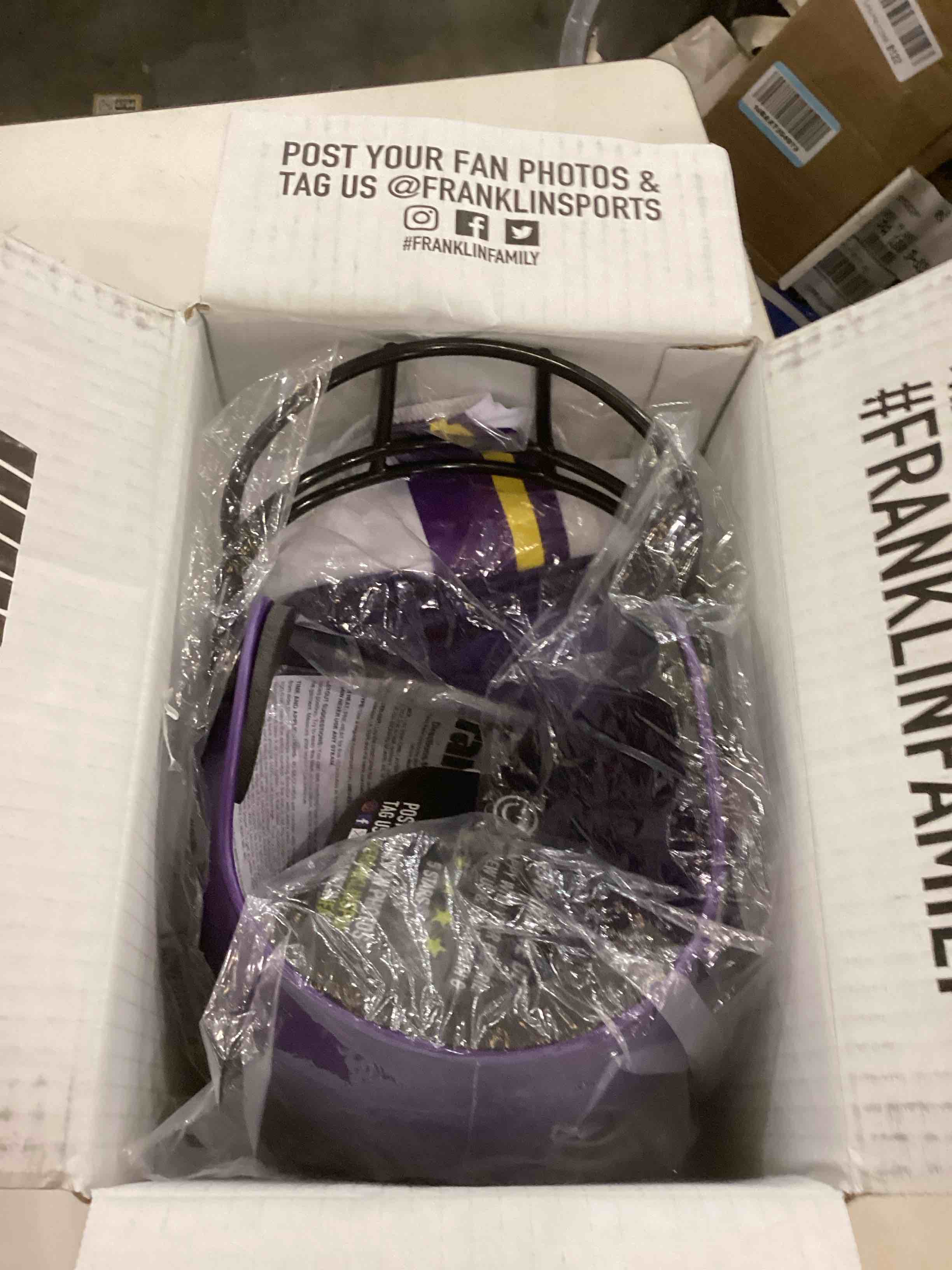 Franklin Sports NFL Youth Football Uniform Set for Boys & Girls - Includes Helmet, Jersey & Pants with Chinstrap + Numbers Minnesota Vikings Large