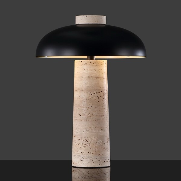 CTL1065A Giacomo Travertine Table Lamp, Travertine & Black missing shade