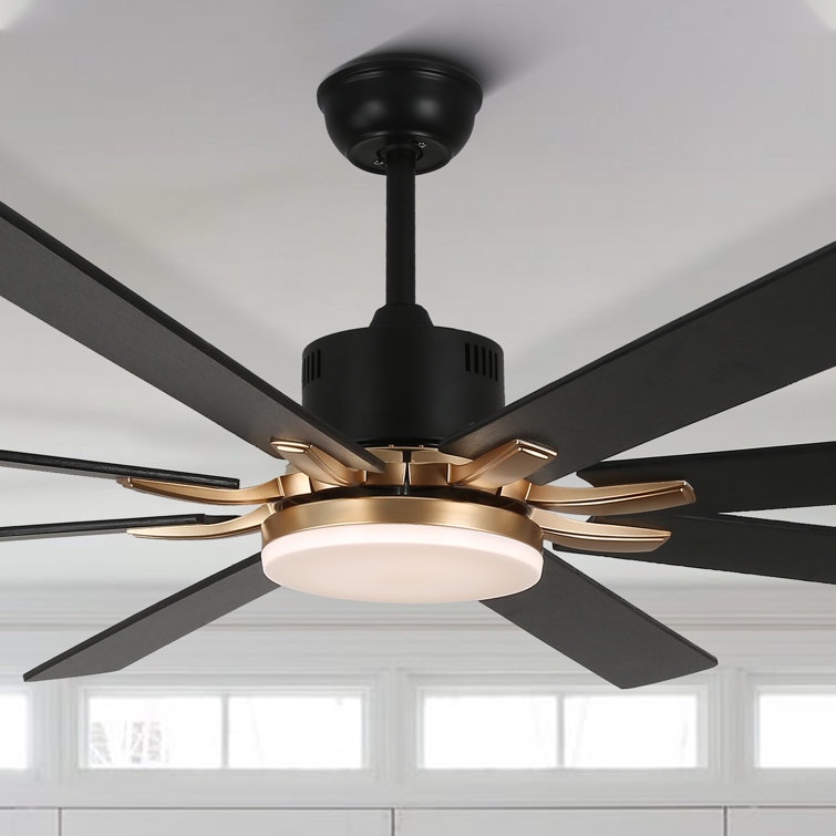 72" Large Modern Ceiling Fan w/ Wood Blades and Dimmable LED Lights, Quiet DC Motor 6 Fan Speed w/ Remote