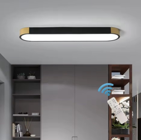 70CM/40W LED Ceiling Lights Dimmable Modern Flush Mount LED Ceiling Lamp with Remote Control Acrylic Linear 2.3ft (3000-6500K) 