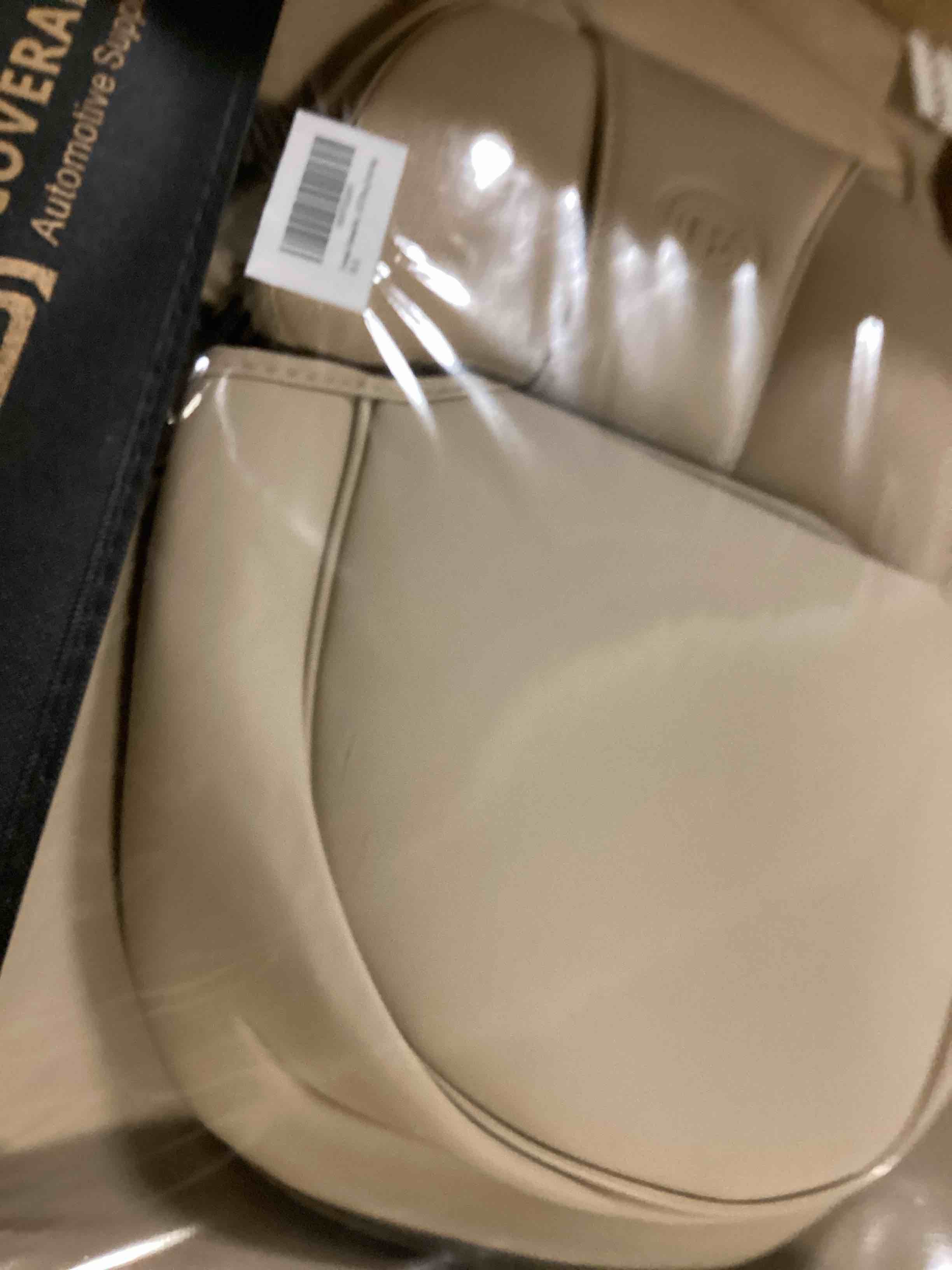 Coverado Universal Seat Covers Front, 2-Pack Universal Seat Covers for Cars, Waterproof Nappa Leather Car Seat Covers with Head Pillow, Auto Protectors Fit for Most Sedans SUV Pick-up Truck-Beige