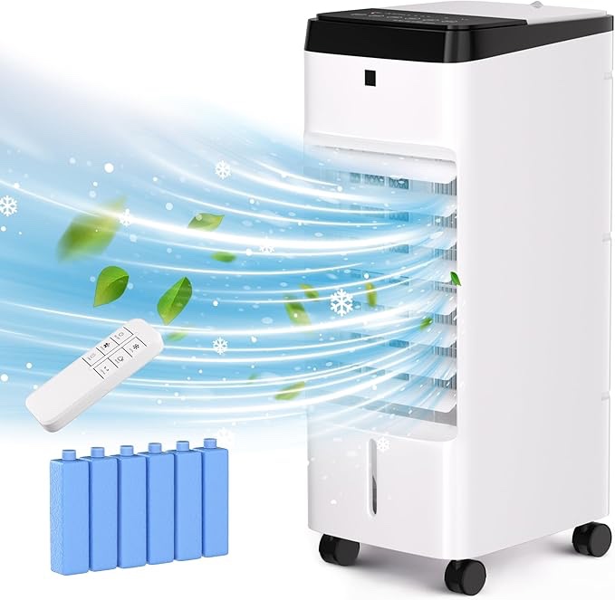 ( similar)MEPTY Swamp Cooler, Windowless Portable Air Conditioners with Oscillation, Evaporative Air Cooler with 6 Ice Box,12H Timer, Air Cooler Fan with 3Modes&Speeds for Bedroom Indoor Room