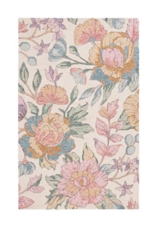 Jardin Handtufted 80% Wool 20% Cotton Floral Rug