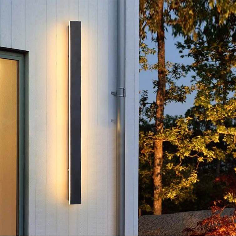 Aluminum Modern Linear IP65 Integrated LED Waterproof Hardwired Outdoor Wall Lights