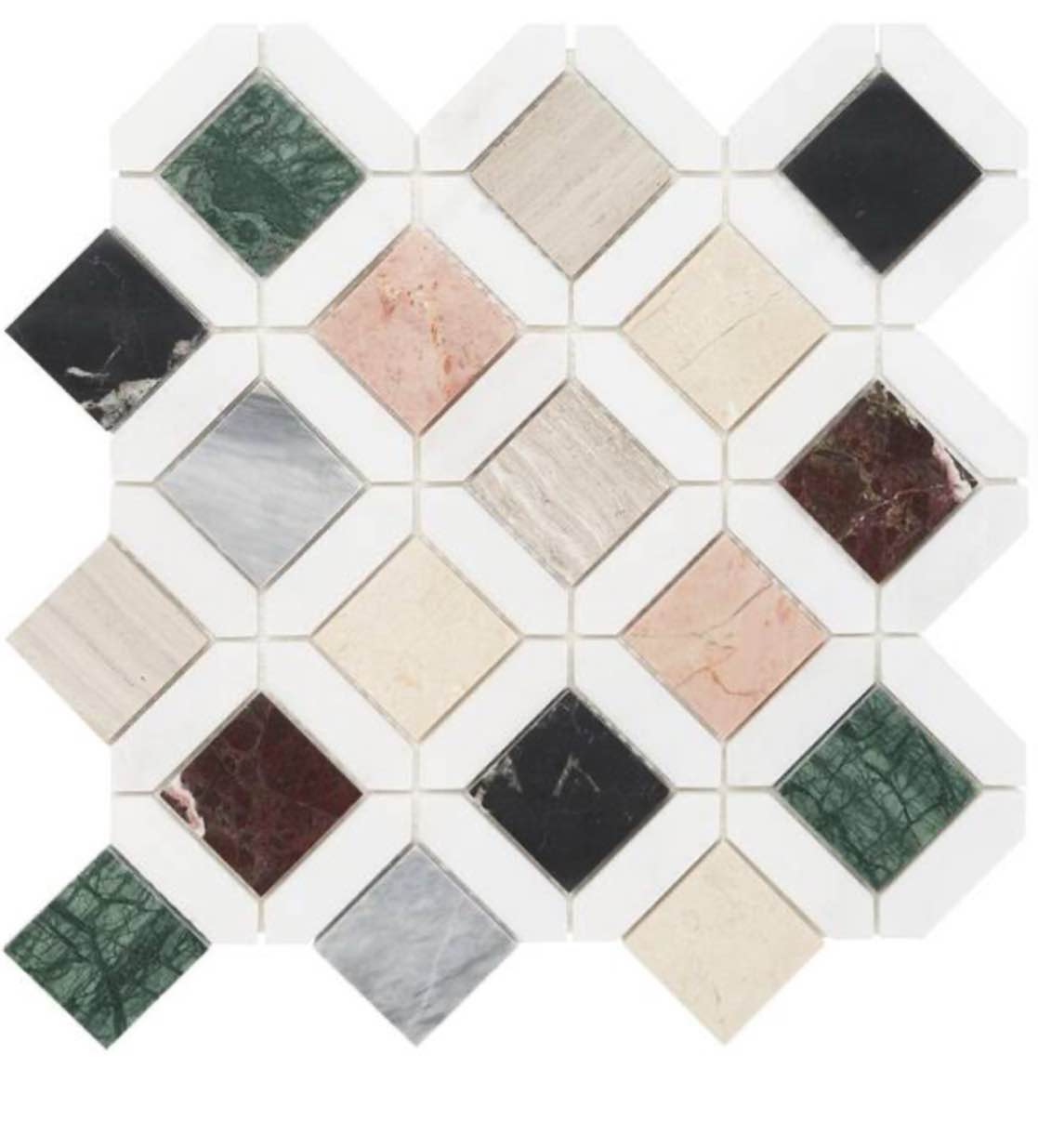 Lula Multicolor 11.92 in. x 11.92 in. Polished Marble Floor and Wall Mo