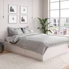 (incomplete)Full Platform Bed With Drawers, Ivory Oak (Box 2)