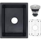 14''L X 18'' W Granite Composite Undermount Bar Sink with Sink Grid and Basket Strainer