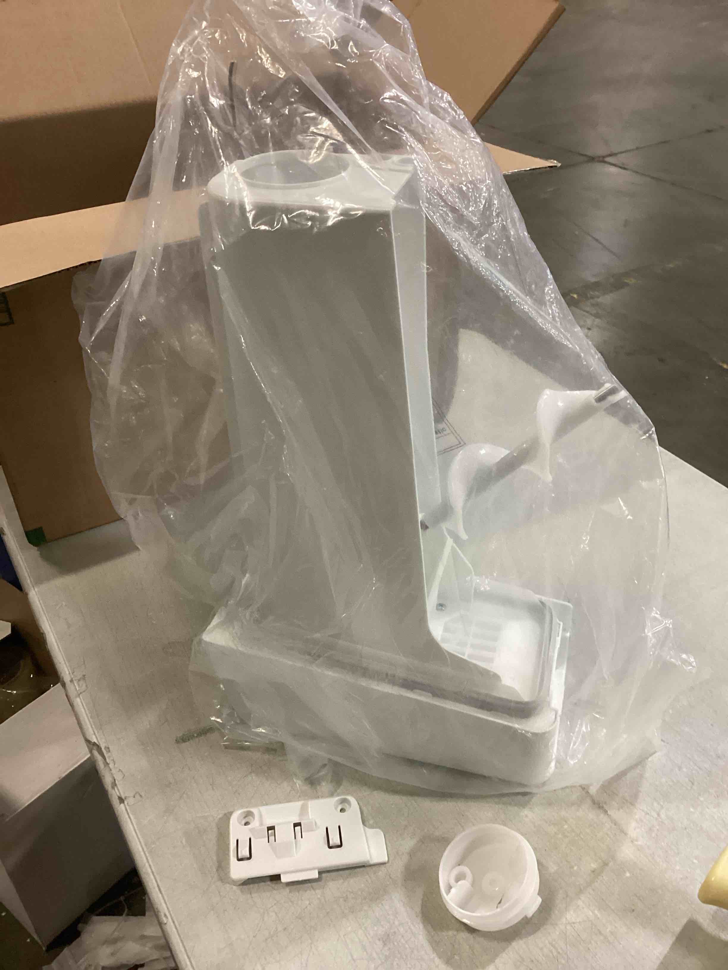 Condition photo showing As Is for (missing part) UPGRADED DA97-14474C Refrigerator Ice Bucket Compatible with Samsung Ice Maker Replacement Ice Bin Container Parts DA97-14474A Assy Tray Ice, RF28HMEDBSR RF263TEAESR RF28HFEDBSR Refrigerator Ice Maker