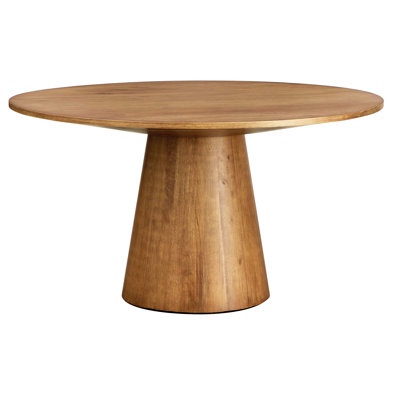 (only top table ) ORCHID-52-TOP-NATURAL Boudot Round Solid Wood Base Dining Table 