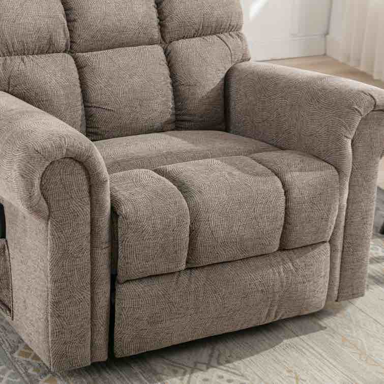 (incomplete) (box 1 of 3) Havemeyer 40.9" Wide Microsuede Heated Massage Power Recliner With USB Charging Port