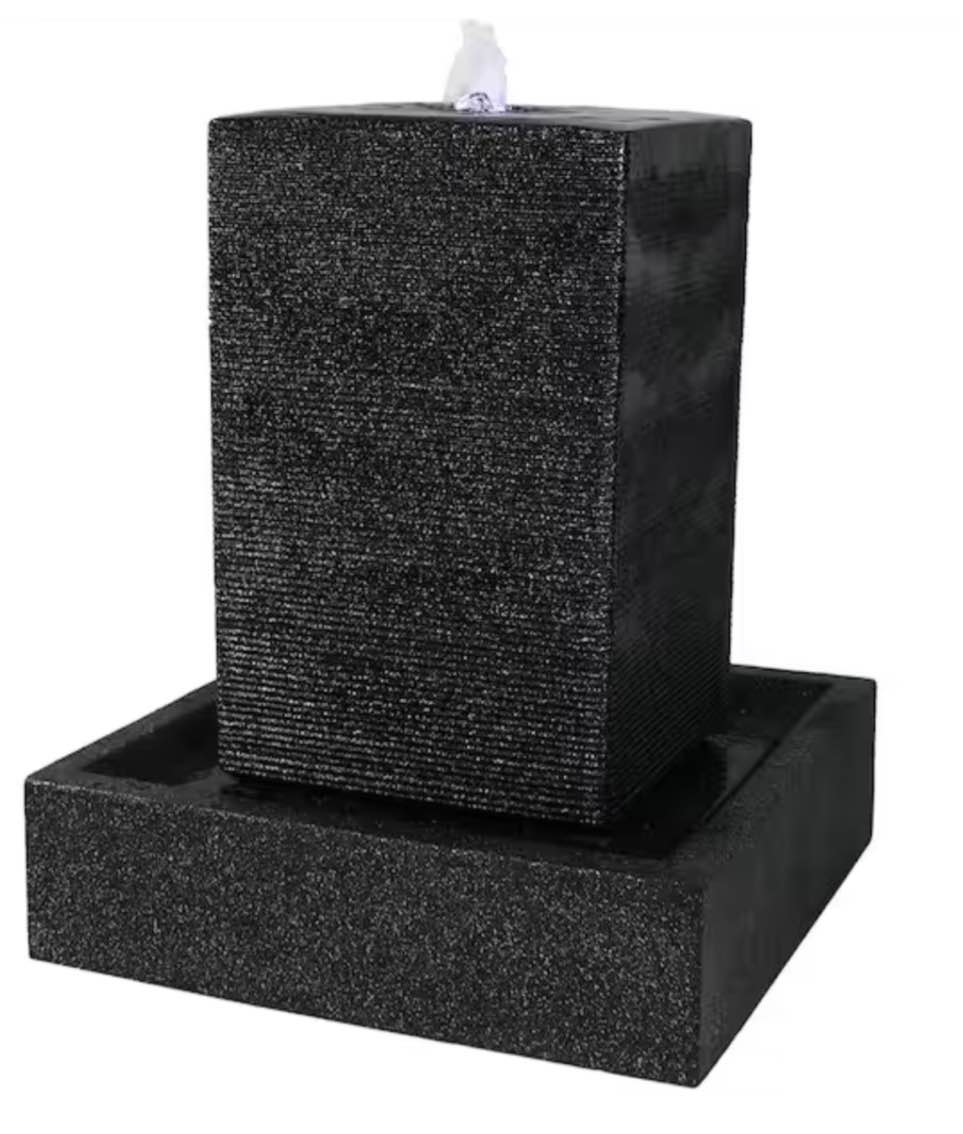 (missing part) sunnydaze pillar fountain 40 in. Large Pillar Outdoor Water Fountain with LED Lights