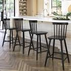 Solid Wood Windsor Back Counter Height Bar Stools
