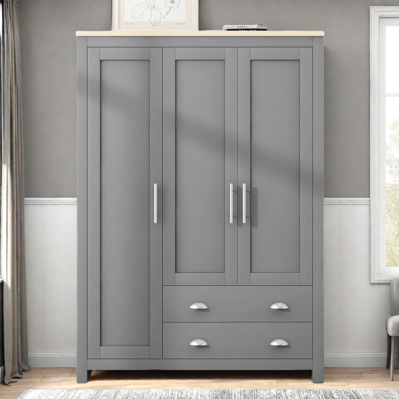 (incomplete) (BOX 1 of 2) Wardrobe With Cabinets And Two Drawers