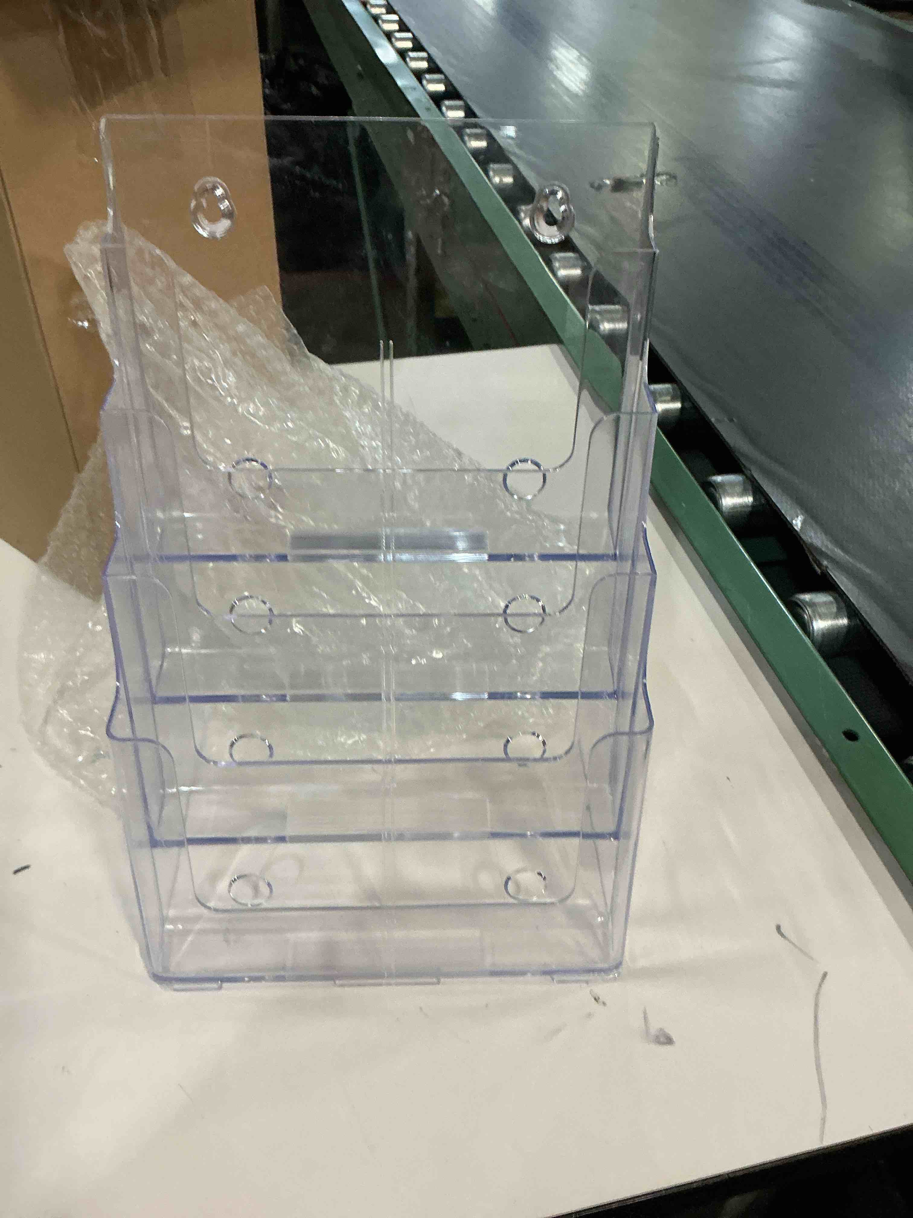 Condition photo showing Good Condition for Marketing Holders Slatwall Brochure Holder Display for 4" Trifolds or 8.5" Magazines Clear Multi Slot Organizer for Graphic Images in Offices Reception Areas and Restaurants