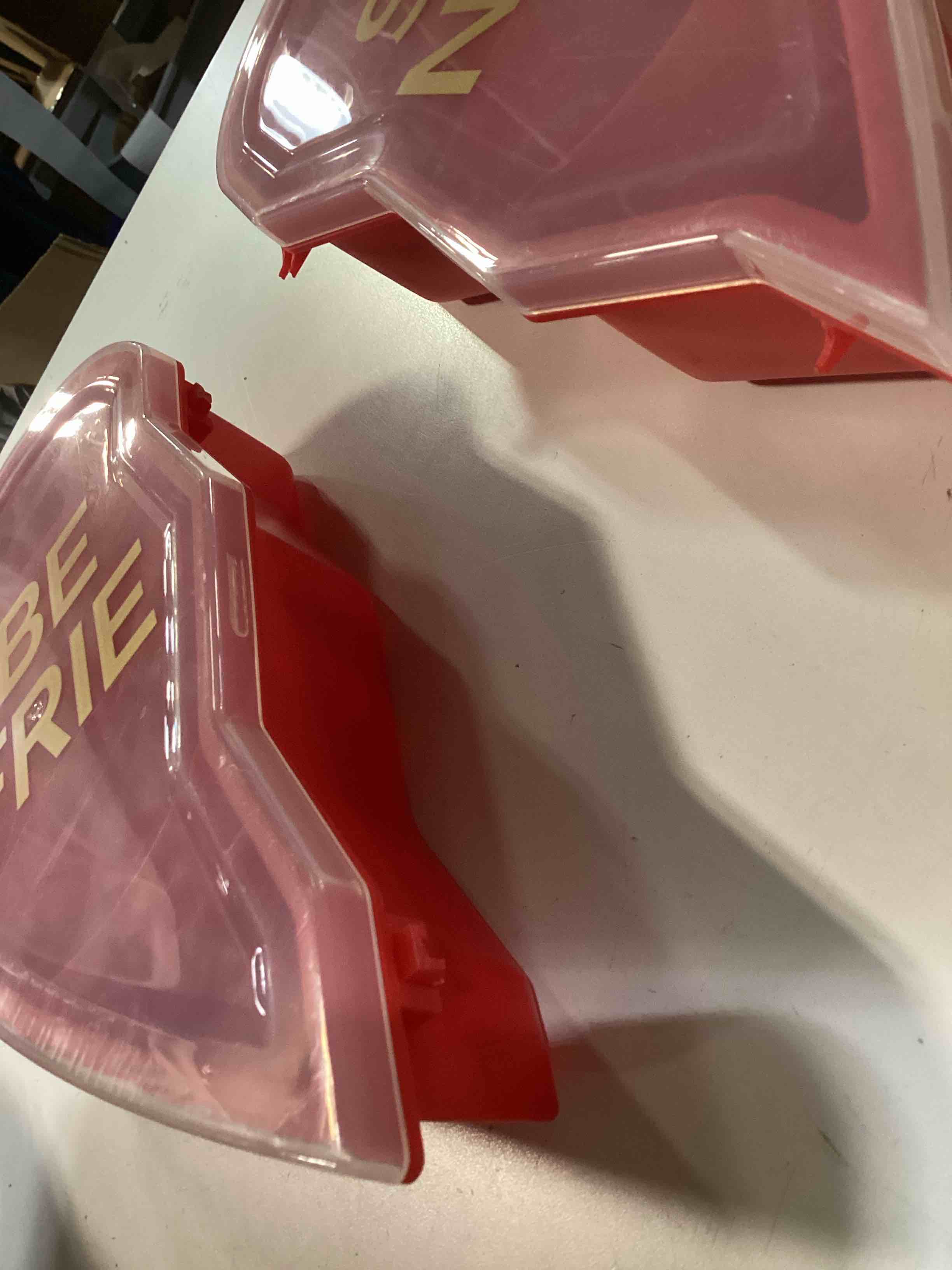 Condition photo showing As Is for Cook With Color Valentine Heart Figural Snack Box Red