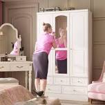 3-Door 5-Drawer Wardrobe With Mirror