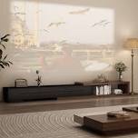 Extendable Tv Stand, Wood Reversible Entertainment Center With 3 Large Drawers