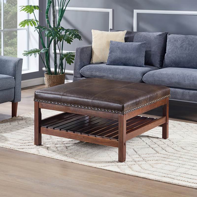 Xzaveon Cocktail Ottoman with Storage Shelf