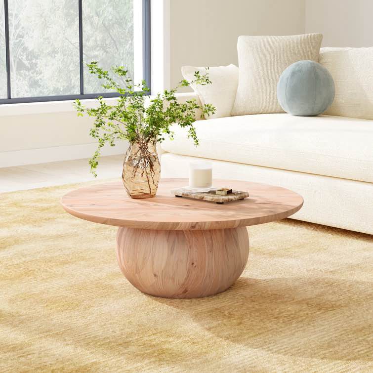 Iver Solid Wood Pedestal Coffee Table