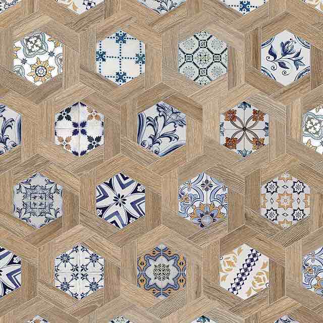 (incomplete) Gaugin Hex 9" x 10" Porcelain Wood Look Wall & Floor Tile