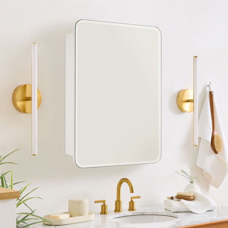 Claytin W H Recessed & Surface Mount Frameless Medicine Cabinet with Mirror and 2 Adjustable Shelves Size: 30" H x 24" W x 4.72" D
