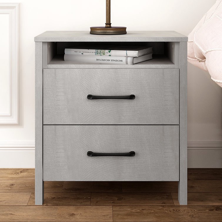 Allysyn 2 Drawer Nightstand Color: Black Oak