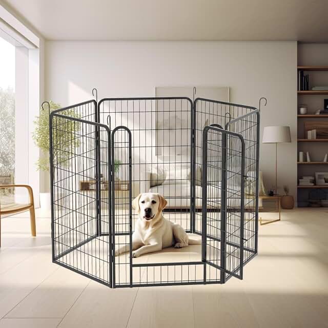 6 Panel Metal Exercise Pen With Door