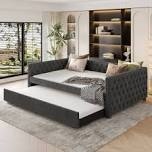 full size upholstered daybed with trundle sofa bed frame