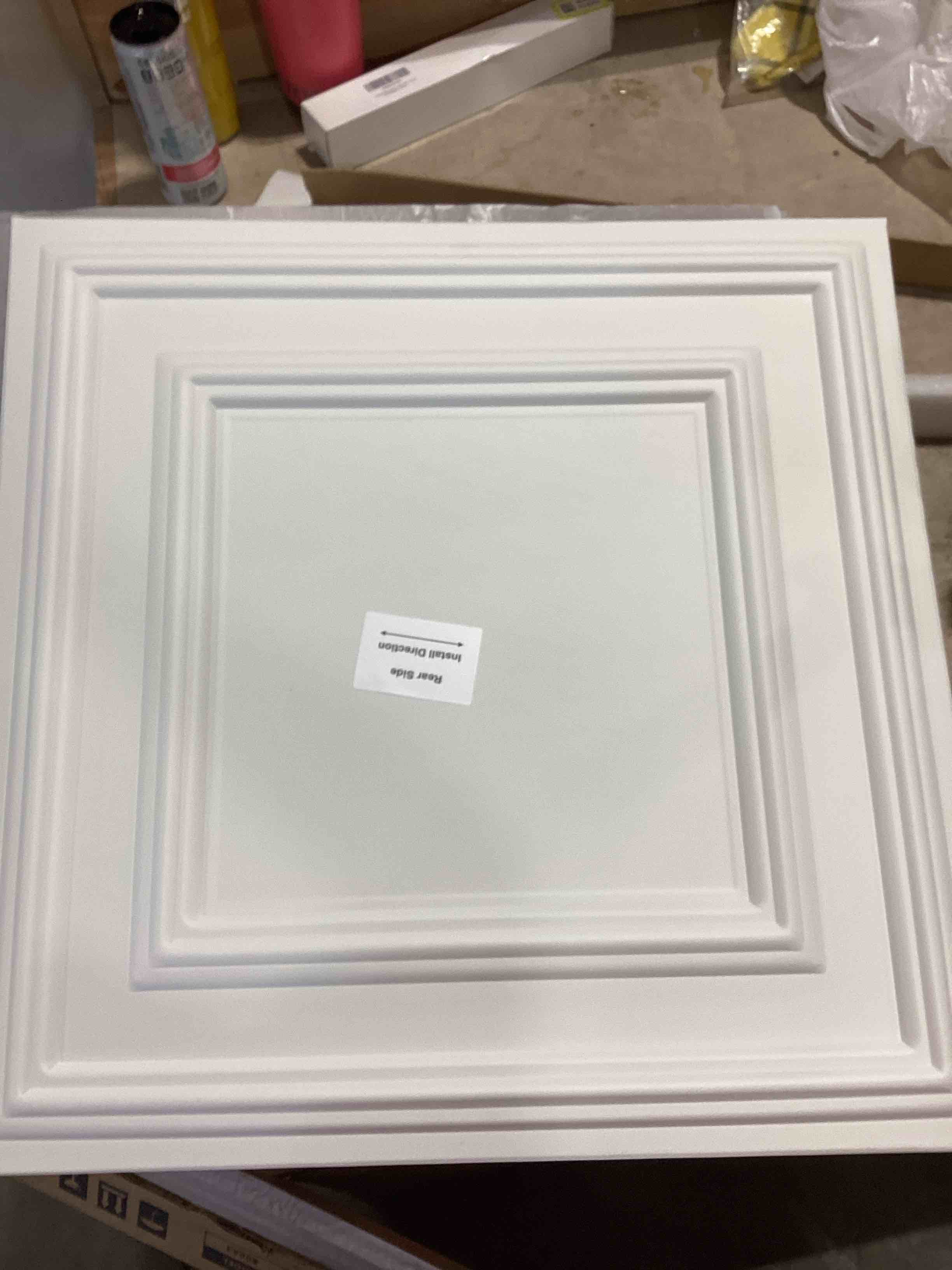 24"x24" White Drop Ceiling Tiles Waterproof High-Grade PVC Ceiling Tiles 2x2 Fire-Rated - Easy Drop-in Installation - Case of 12 (48 sq. ft.)