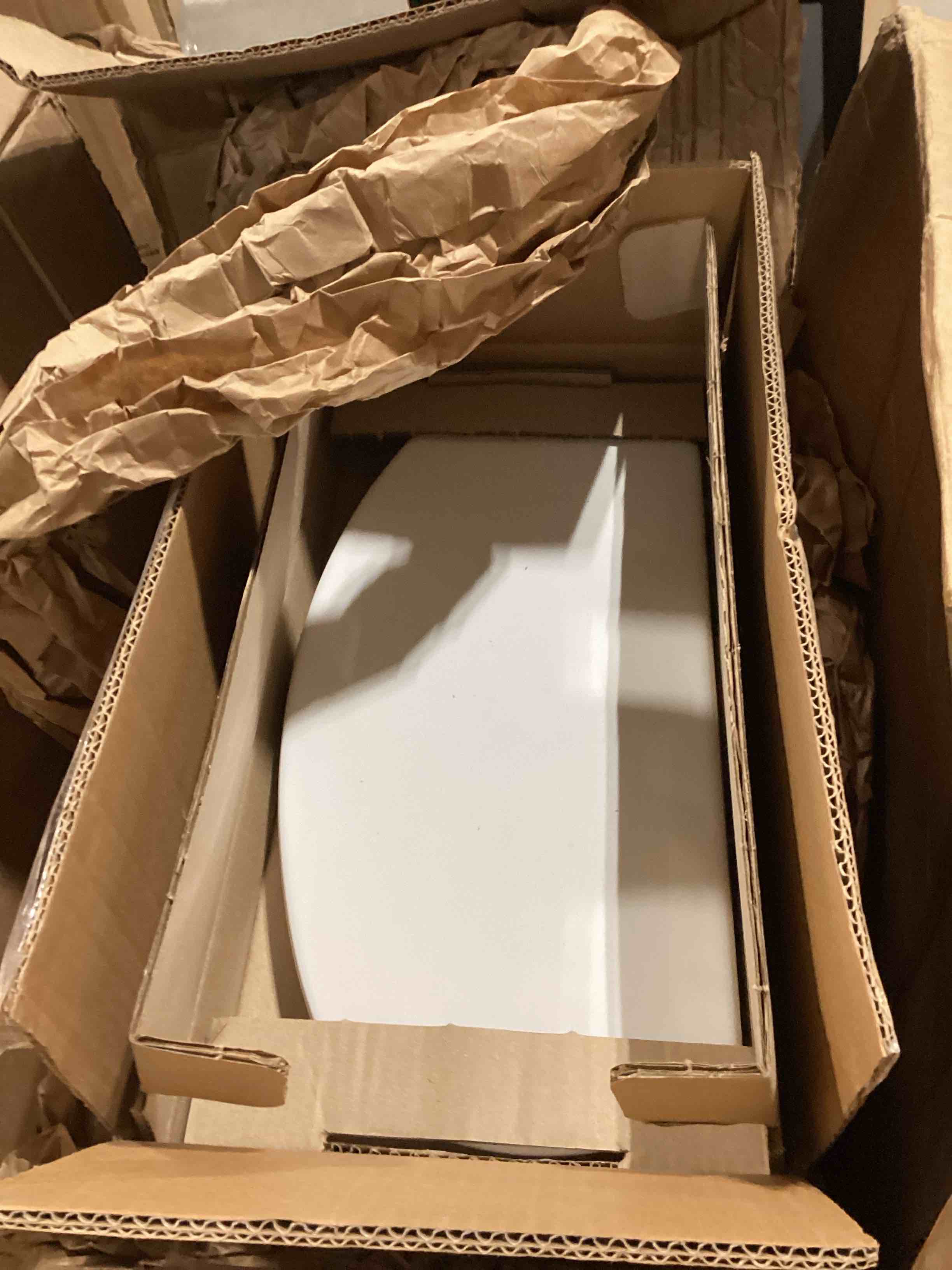 Condition photo showing As Is for American Standard 215AA105.020 Cadet Pro 1.28 GPF 2-Piece Elongated Toilet with 12-in Rough-In, Large, White Large White