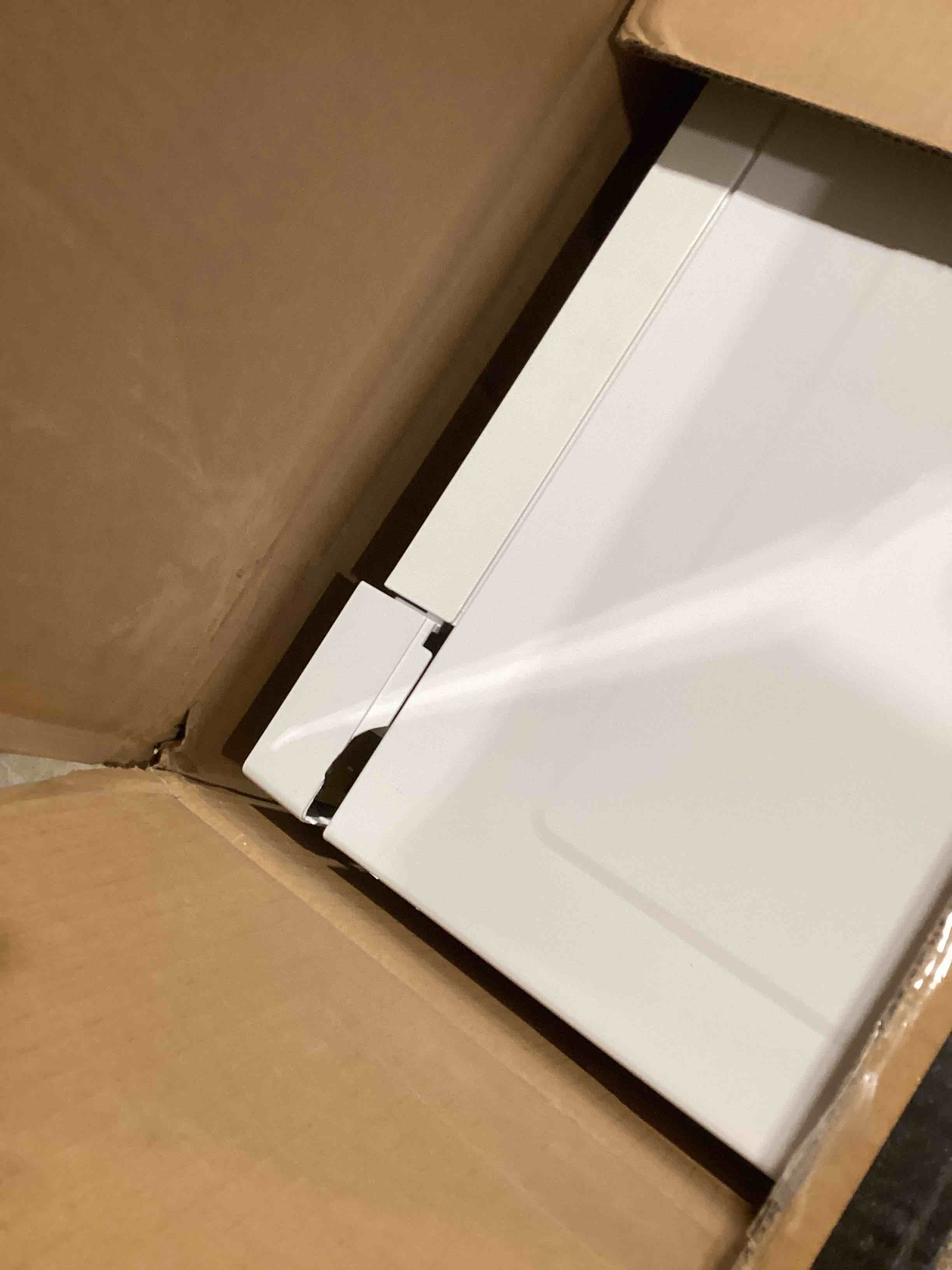 Condition photo showing As Is for Panasonic Microwave Oven with Inverter Technology, 1200W, 1.2 cu.ft. Small Microwave with Genius Sensor One-Touch Cooking, Popcorn Button, Turbo Defrost - NN-SN65KW - (White)