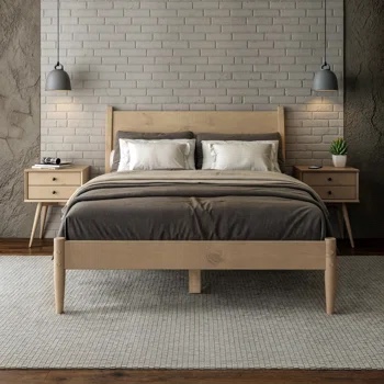 Incomplete Mid-Century Panel Bed - Full Size - Light Oak - Box 2 Of 2