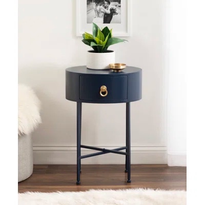 decklyn oval side table navy