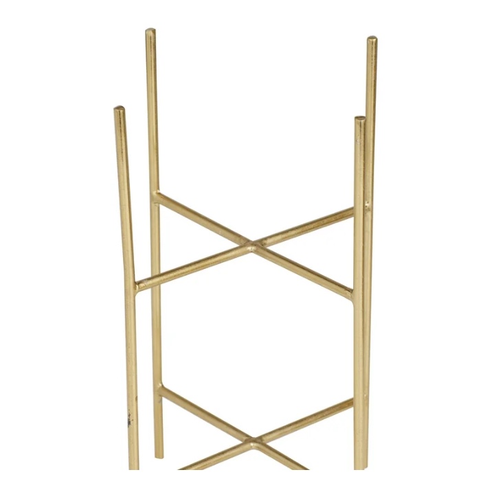 DecMode 6", 5"W Gold Metal Planter with Removable Stand (2 Count)