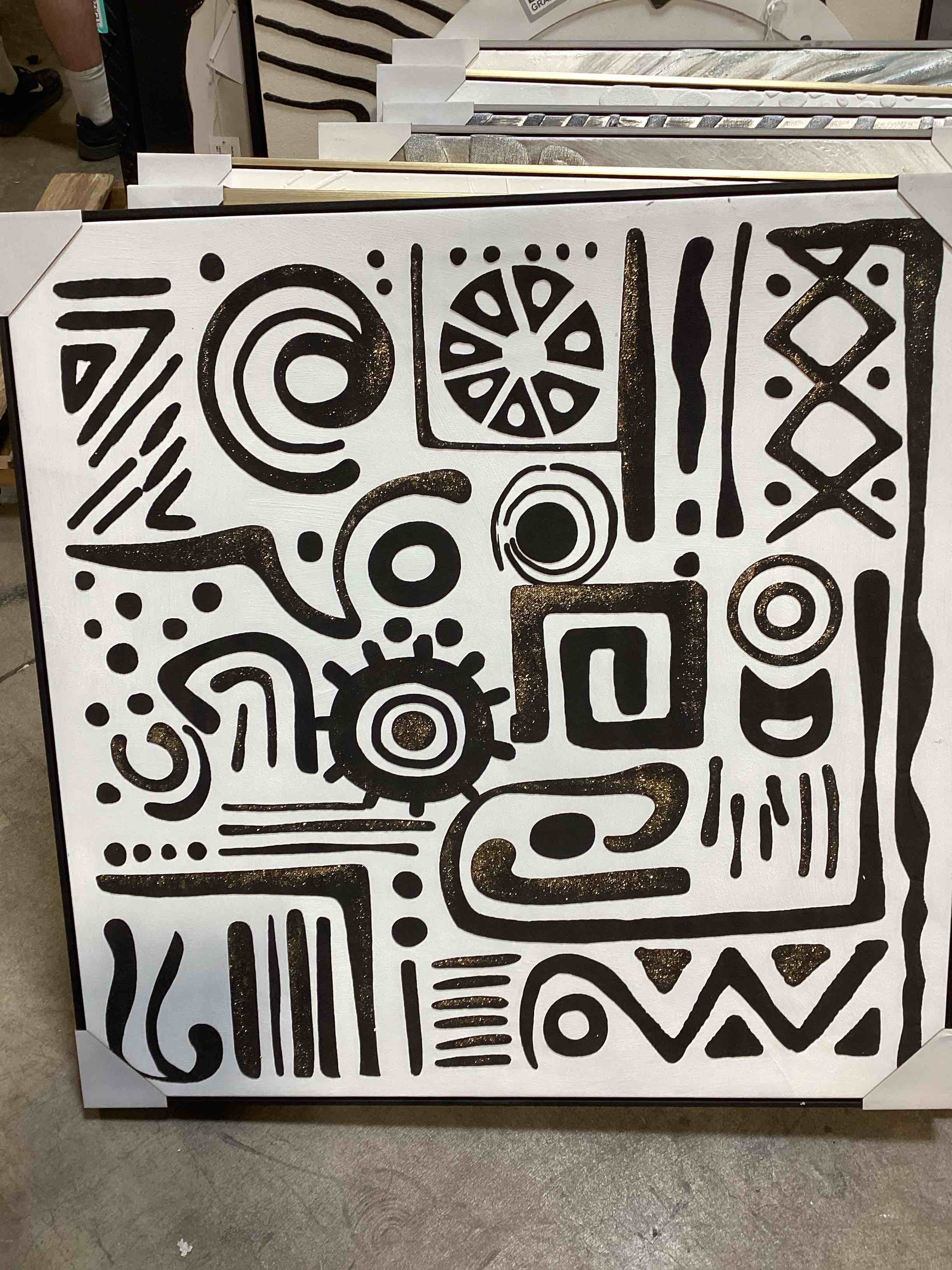 Black and White Canvas Abstract Painting 