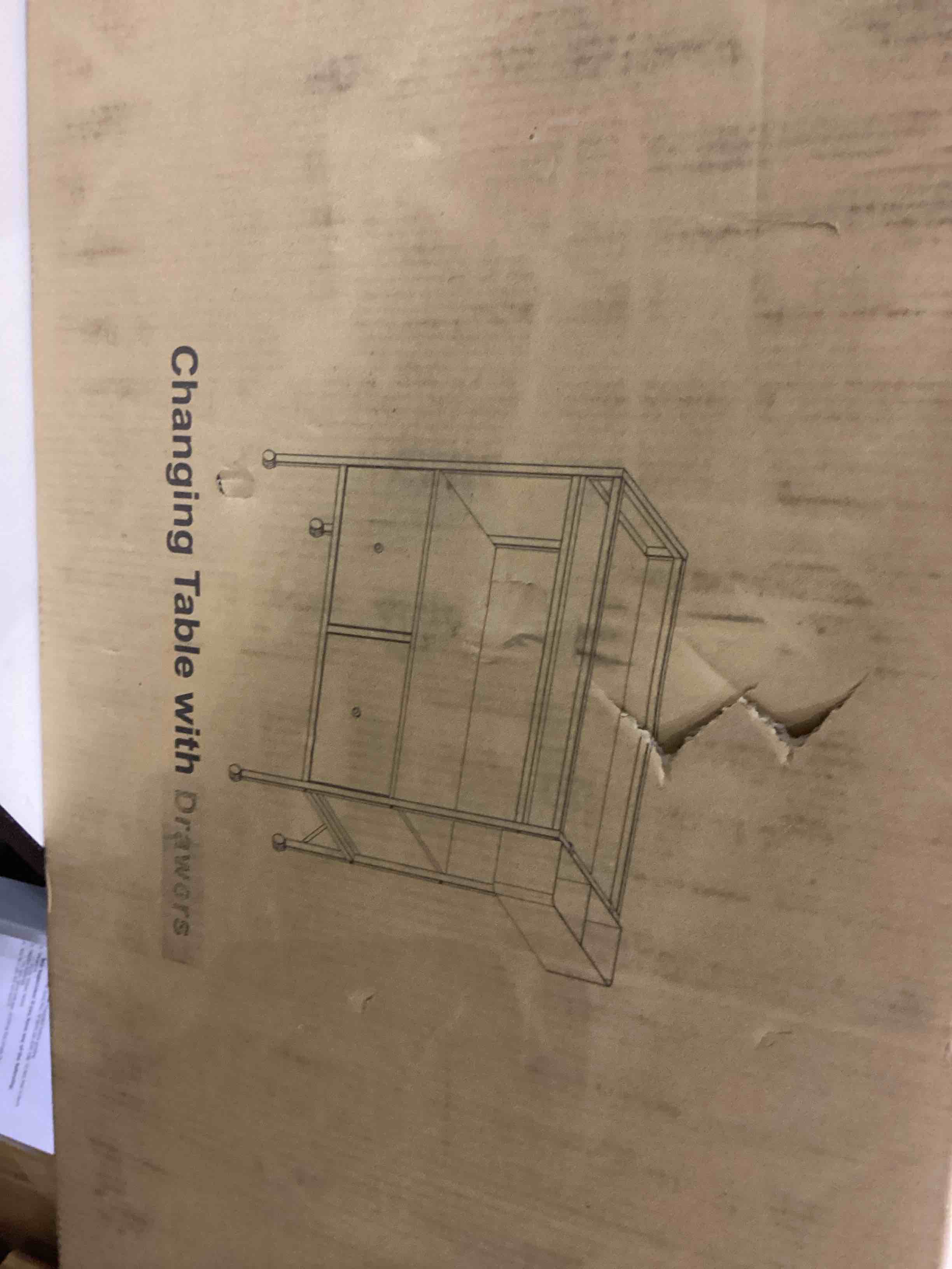 Condition photo showing item condition for changing table with drawer