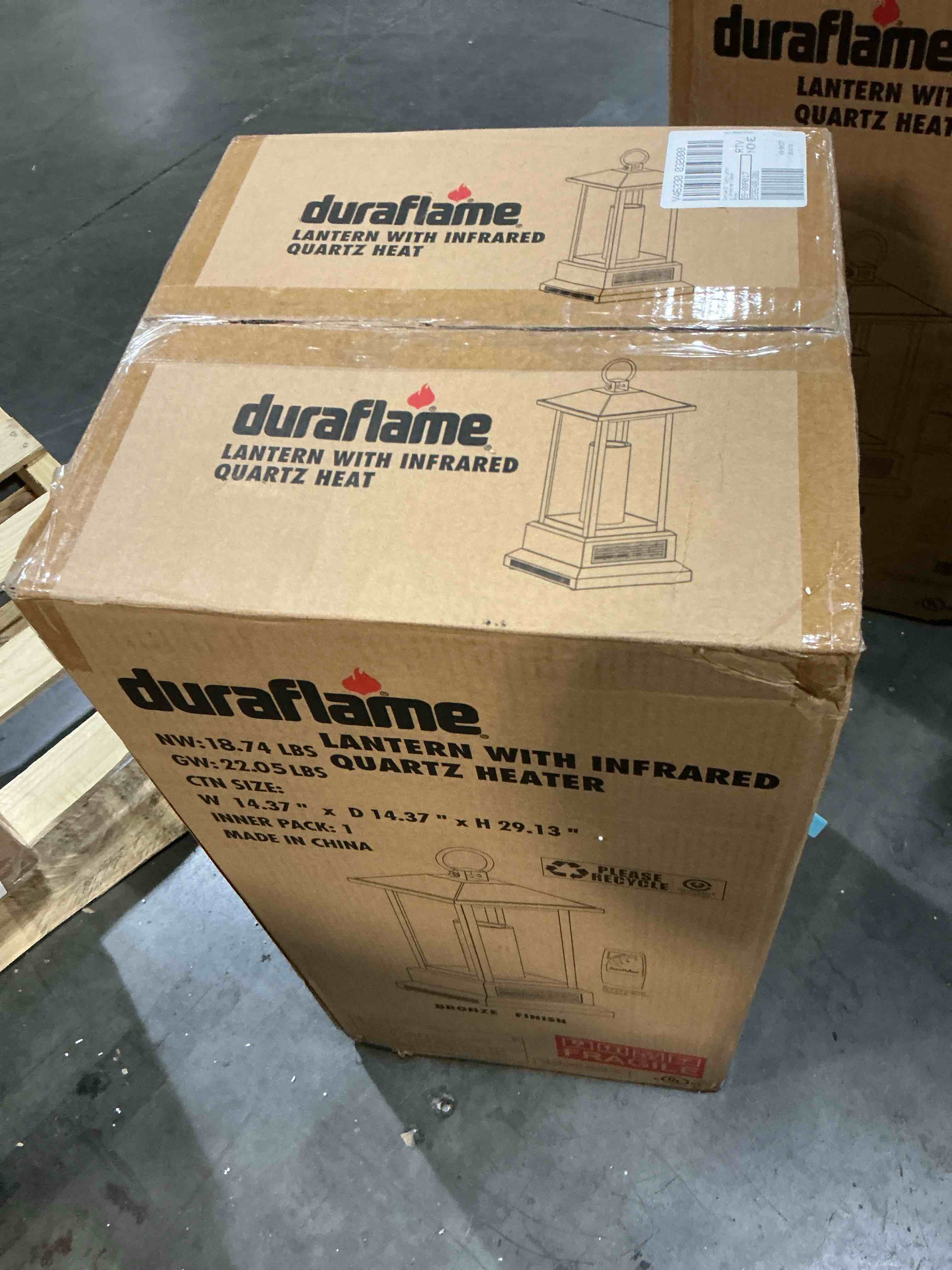 Condition photo showing As Is for 29” duraflame® Infrared Quartz Electric Lantern Heater