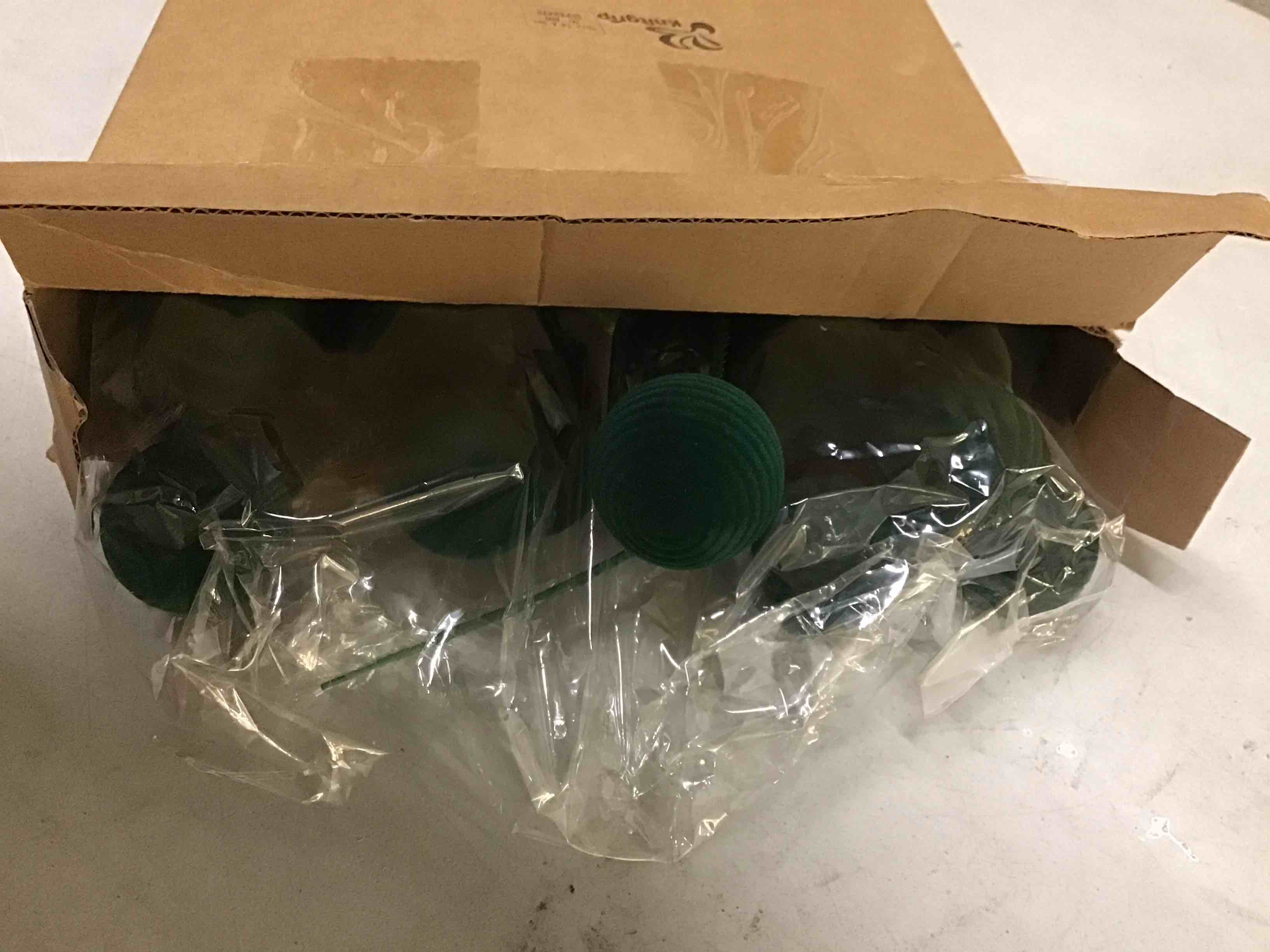 Condition photo showing New/Like New for 24 Pcs Velvet Christmas Flocked Ball Ornaments 7.9 Inch Christmas Tree Picks Decoration Shatterproof Xmas Tree Ornaments for Xmas Vase Fillers Wreath Crafts Decor(Dark Green)