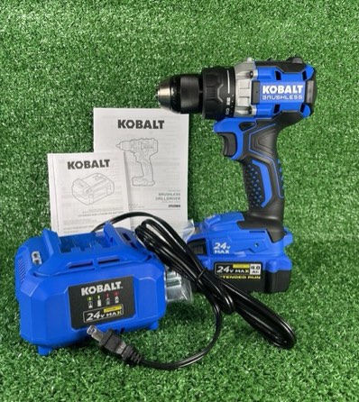 kobalt - 24v max brushless 1/2-in drill/driver kit - 4913878 4.0 battery new