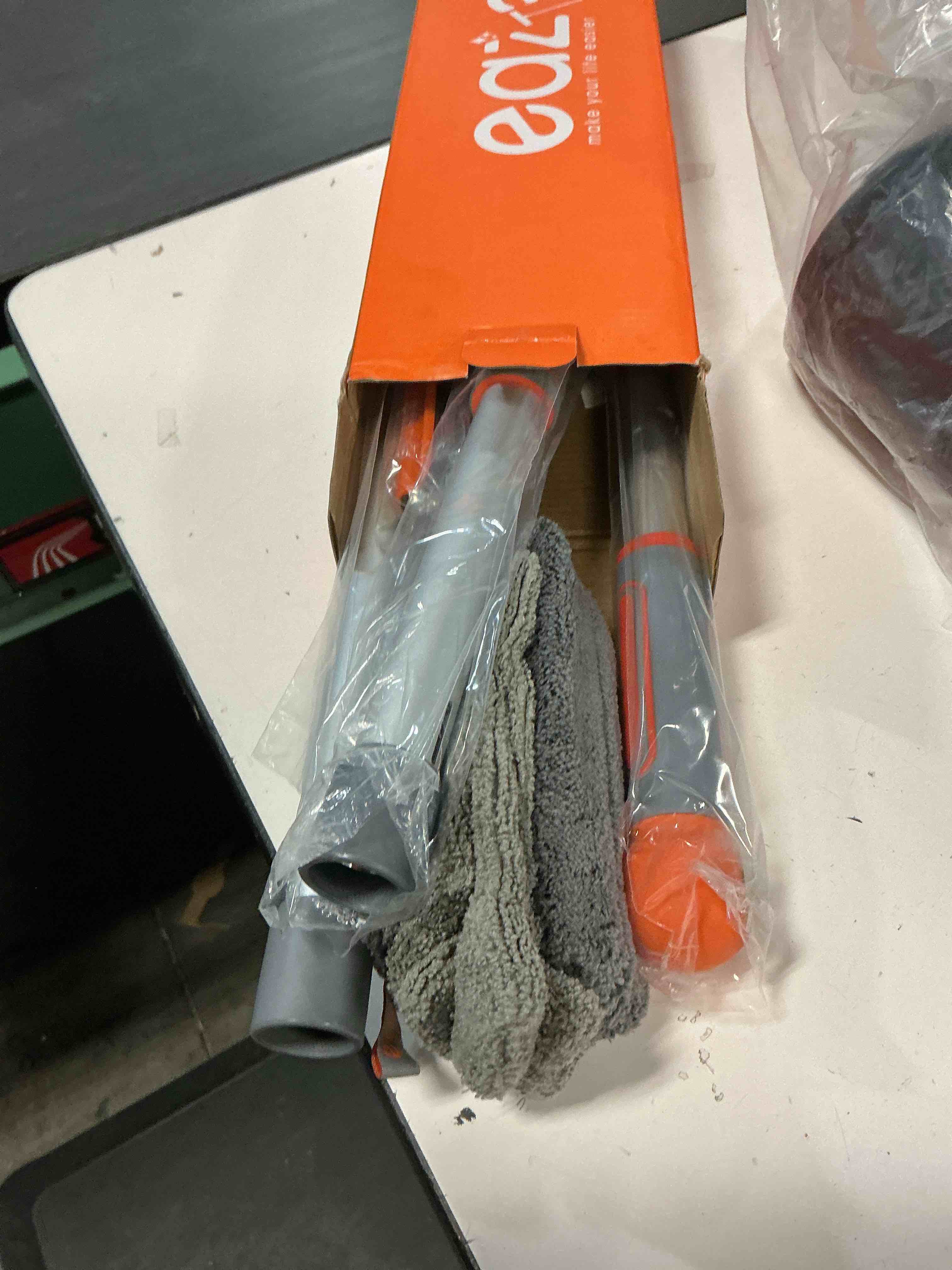 Condition photo showing As Is for Eazer Squeegee Window Cleaner Tool 2 in 1 Rotatable Window Cleaning Squeegee Kit with Extension Pole, 62'' Telescopic Window Washing Kit, Bendable Head for Home Car Glass - 4 Pads