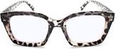 clear leopard square oversized blue light reading glasses for women with trendy look - spring hinges blue light readers for women - for all face shape fashion readers for women - cheaters glasses 3.0