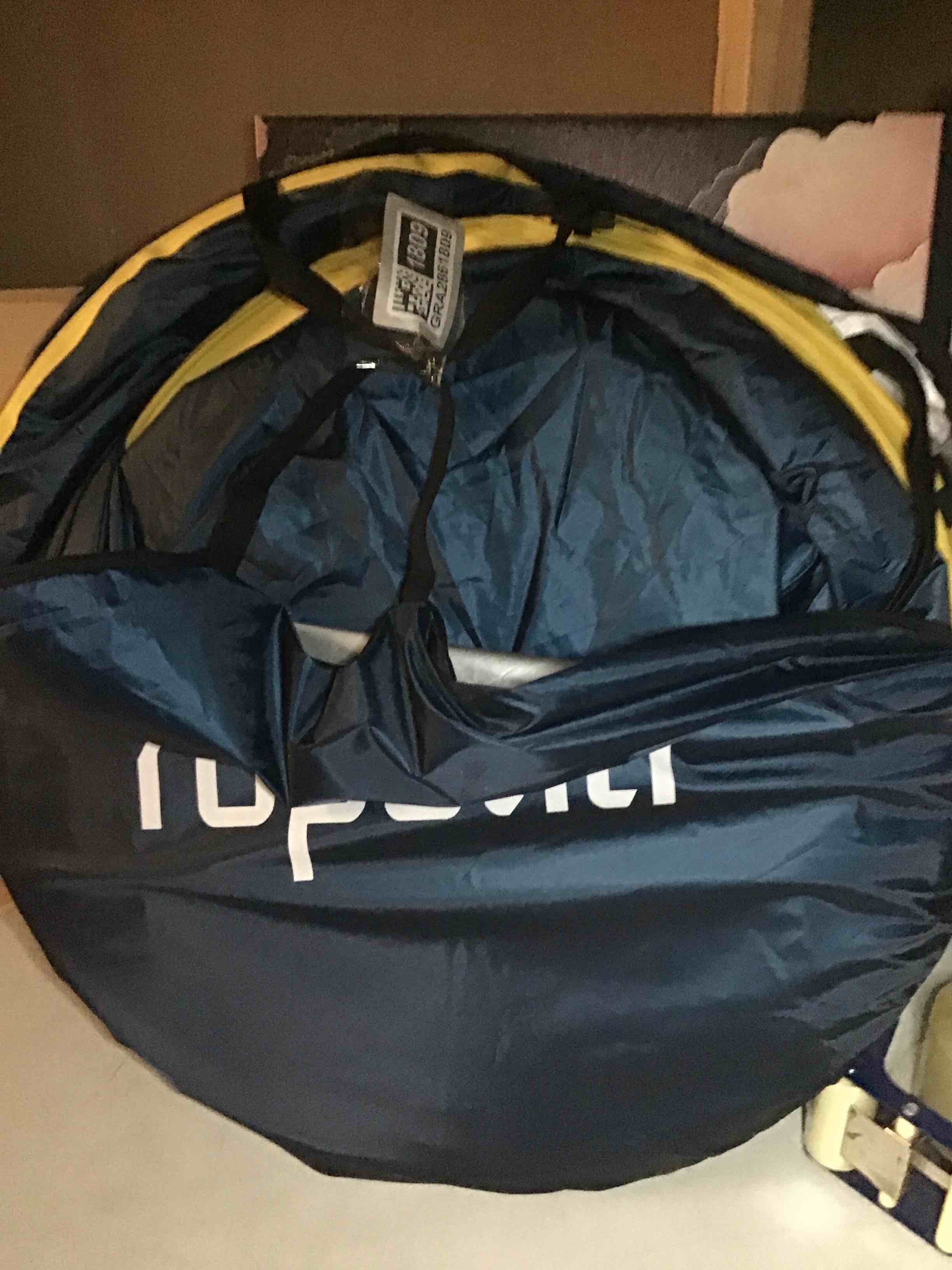 Condition photo showing As Is for ROPODA Pop Up Tent 83inches x 48inches x 48inches, Upgrade Privacy Tent, Porta-Potty Tent Includes 1 Removable Bottom, 8 Stakes, 1 Removable Rain Cover, 1 Carrying Bag