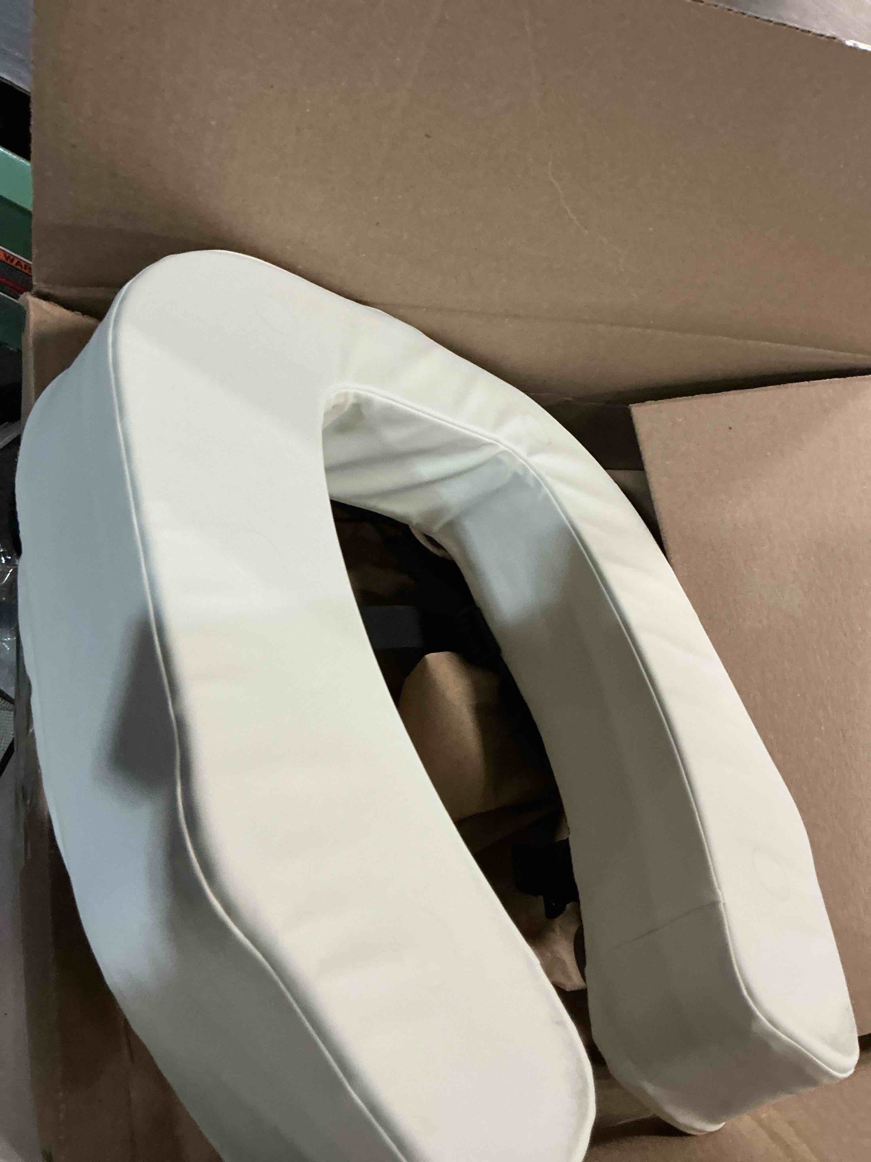 Condition photo showing As Is for Lunderg Padded Toilet Seat Riser for Seniors - Adds 2 inches. Universal Fit - FIRM Raised Toilet Seat Cushion with High-Density Foam for Enhanced Comfort & Elevation. Post-Surgery Must have (White)