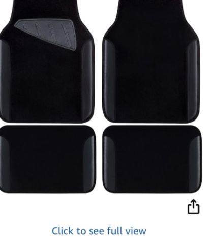 car pass waterproof universal fit car floor mats, faux leather car carpet mats, black car mats with anti-slip nibbs backing & driver heel pad fit for suv,vans,sedans, trucks,set of 4pcs(all black)