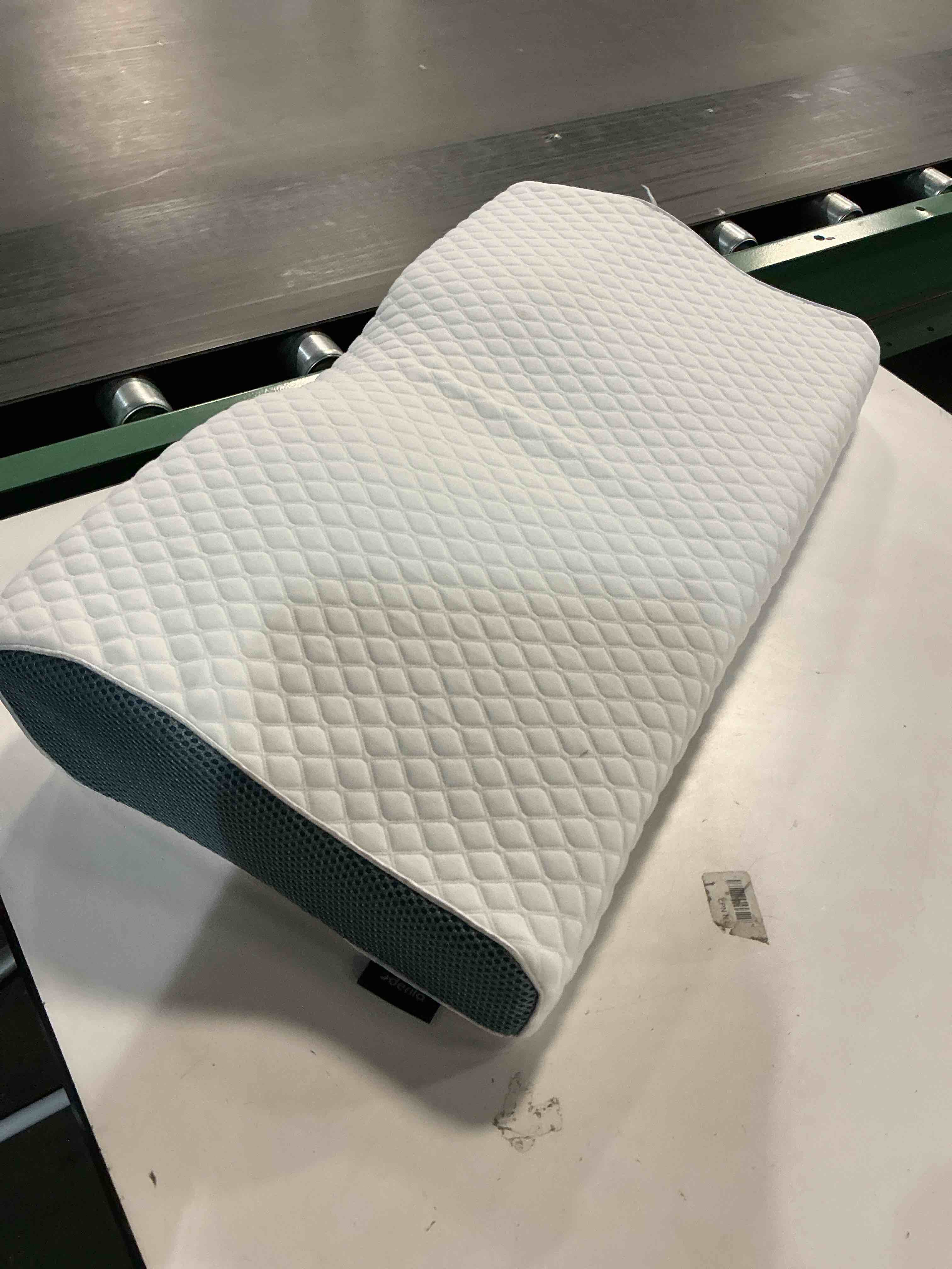 Condition photo showing As Is for (similar to stock photo) Derila Cervical Neck Pillow for Sleeping - Support Pillow for Back, Stomach, Side Sleeper Contour Memory Foam Pillows for Shoulder Relief, for Women 19.7" x 11.8" x 3.9"