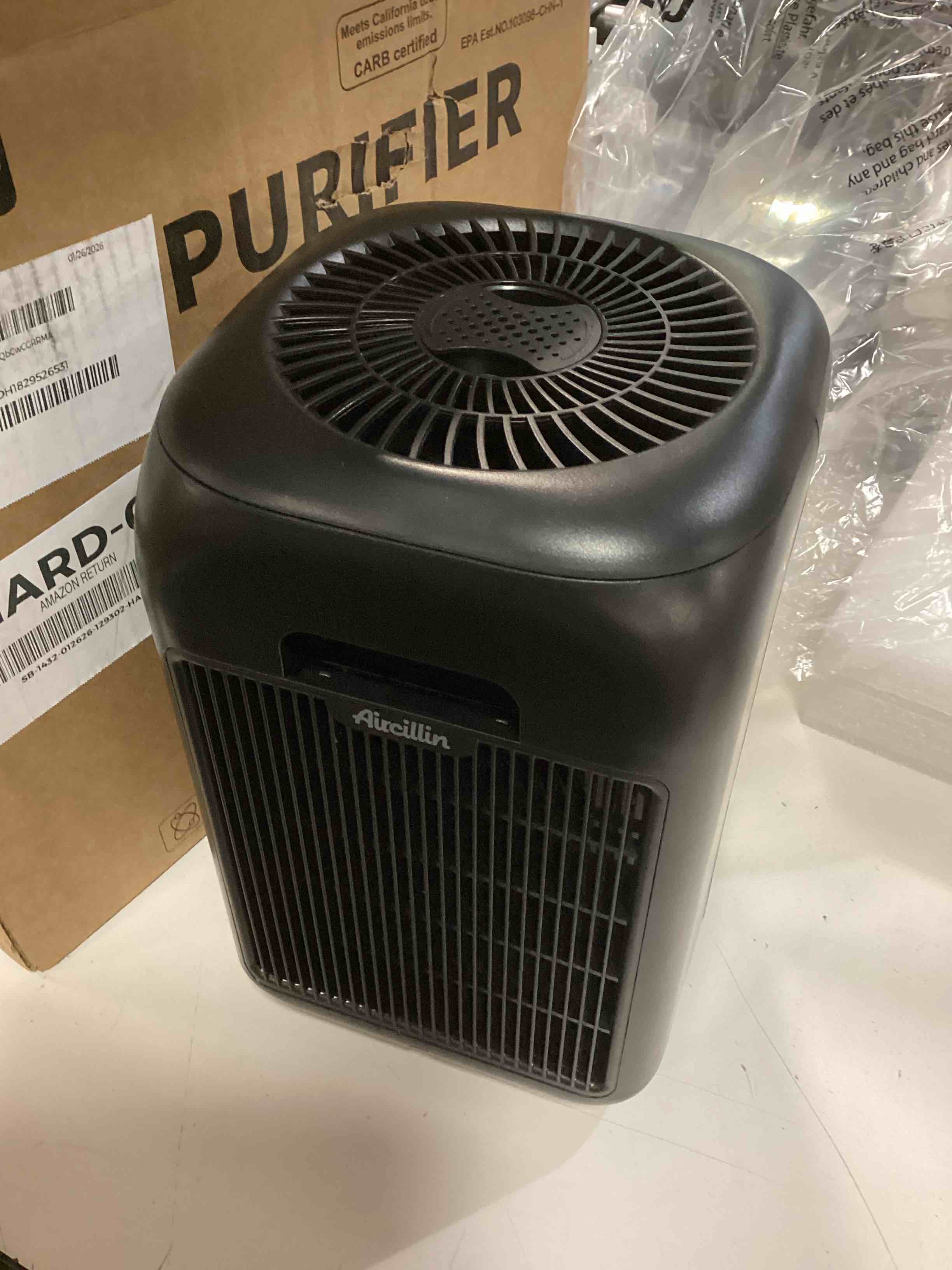 Condition photo showing New/Like New for Air Purifier for Home Large Room Up to 908 Sq Ft Each One, HEPA Air Purifiers for Bedroom with Aromatherapy, HEPA Filter for Smoke, Pet Dander, 99.9% of 0.1 Microns Particles Black AP1501-Black
