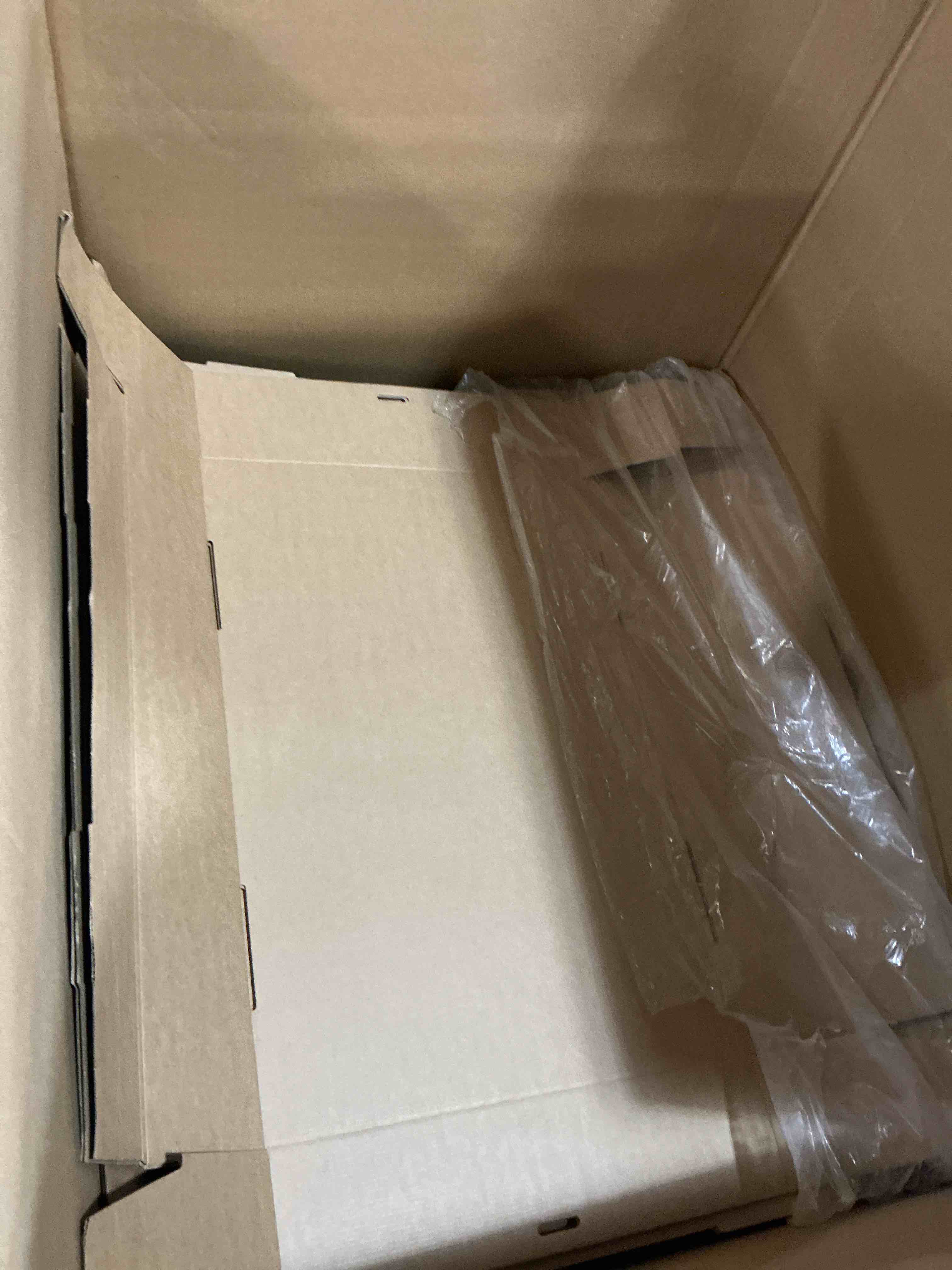Condition photo showing As Is for Restaurantware Cater Tek 17.9 x 12.3 x 3.2 Inch Baked Goods Boxes 10 Greaseproof Pastry Boxes - Window Lids Insert Tab Lock Black Paper Catering Boxes Easy Assembly For Charcuterie Or Cupcakes Black 18" x 12 1/4" 10