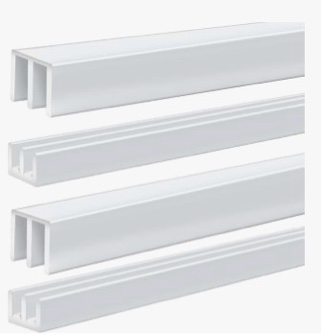 landical 2 set metal sliding door track set, 4ft metal upper & lower tracks for 1/8" thick panels, c